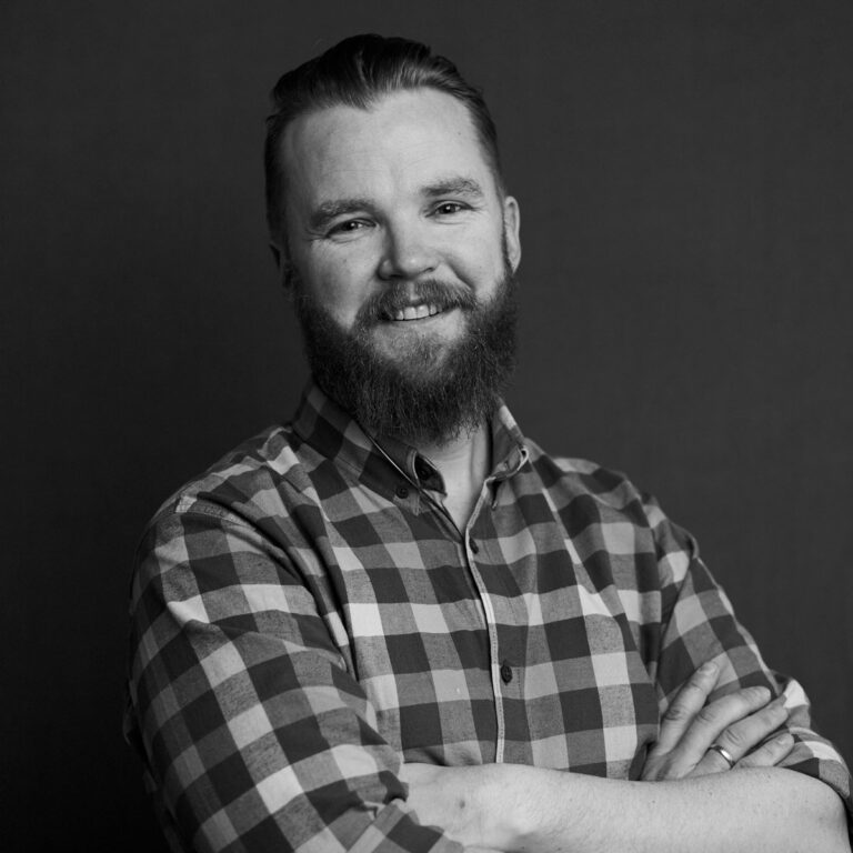 Portrett i sort-hvitt av William Tomter