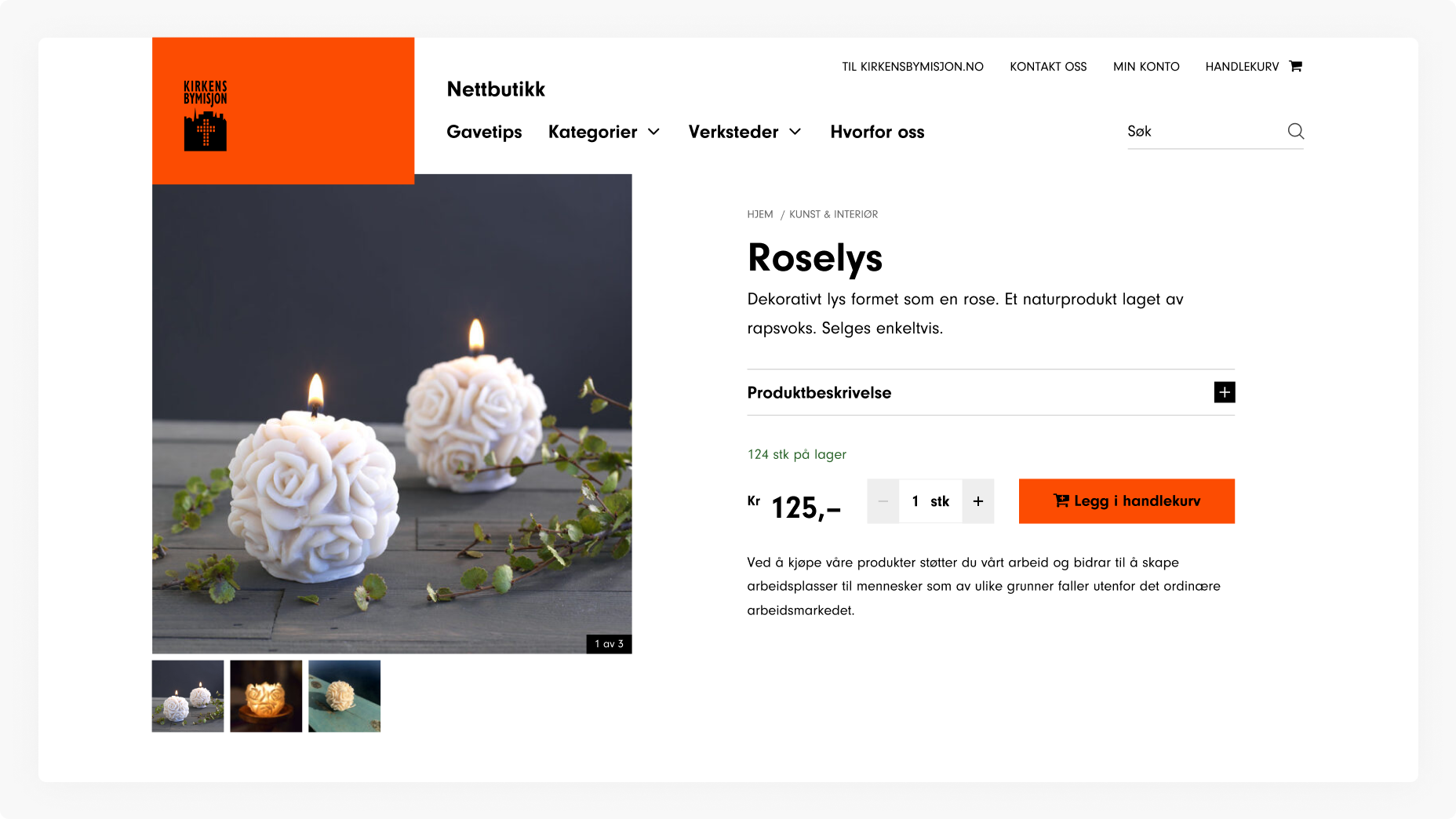 Kirkens Bymisjon Nettbutikk